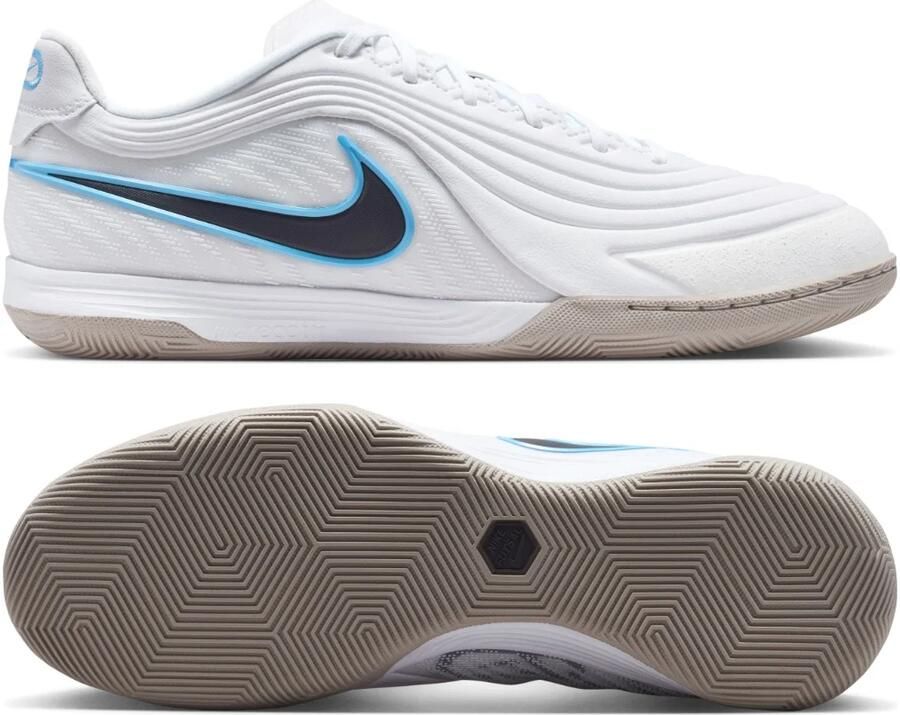 Nike Tiempo Reactgato Zaalvoetbalschoenen (IN) Wit Lichtblauw Zwart Grijs