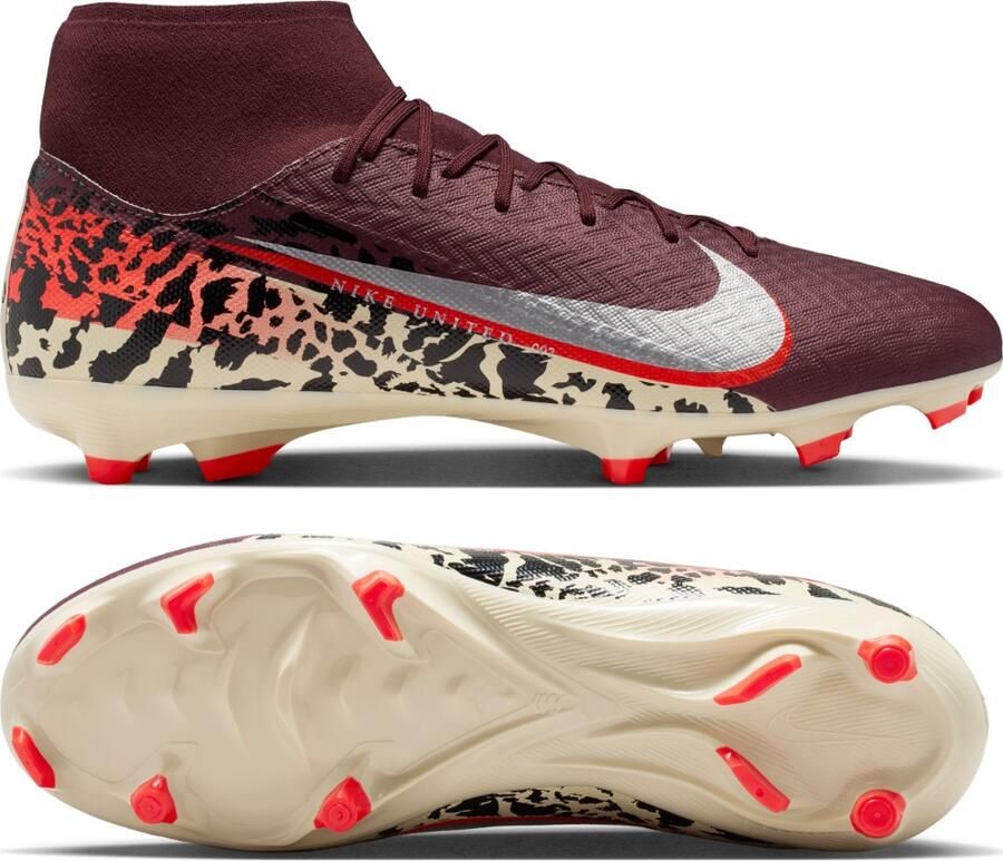 Nike Zoom Mercurial Superfly 10 Academy Gras Kunstgras Voetbalschoenen (MG) Bordeauxrood Zilver Oranje - Foto 5