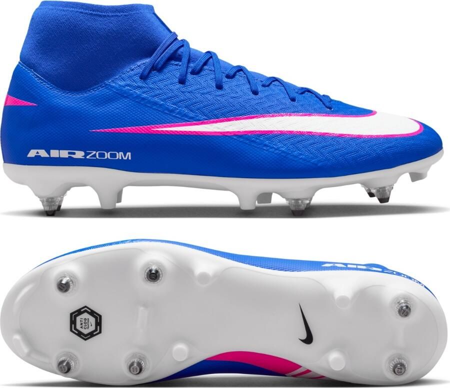 Nike Zoom Mercurial Superfly 10 Academy IJzeren-Nop Voetbalschoenen (SG) Blauw Wit Felroze - Foto 5