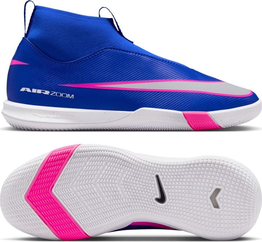 Nike Zoom Mercurial Superfly 10 Academy Veterloze Zaalvoetbalschoenen (IN) Kids Blauw Wit Felroze - Foto 5
