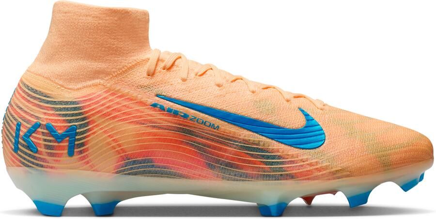 Nike Zoom Mercurial Superfly 10 Mbappé Elite Gras Voetbalschoenen (FG) Lichtoranje Turquoise