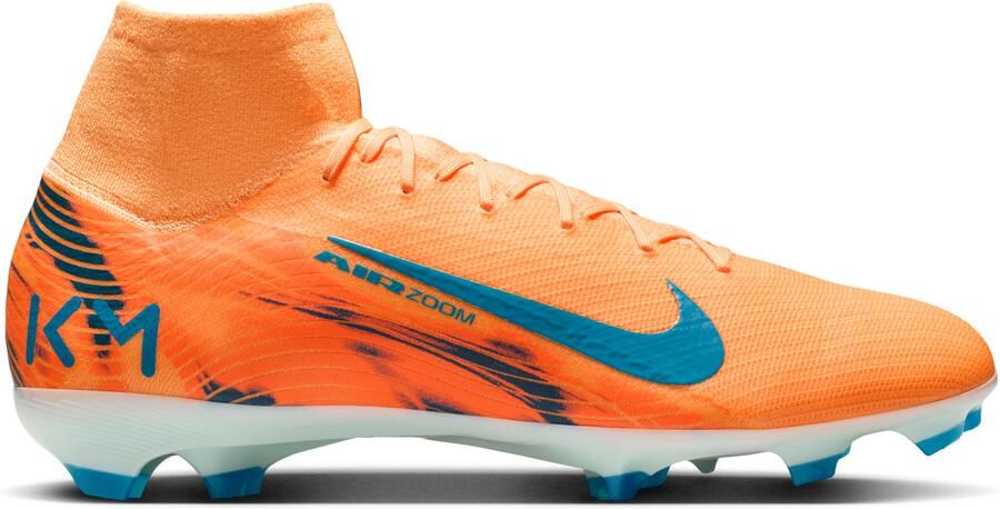 Nike Zoom Mercurial Superfly 10 Mbappé Pro Gras Voetbalschoenen (FG) Lichtoranje Turquoise