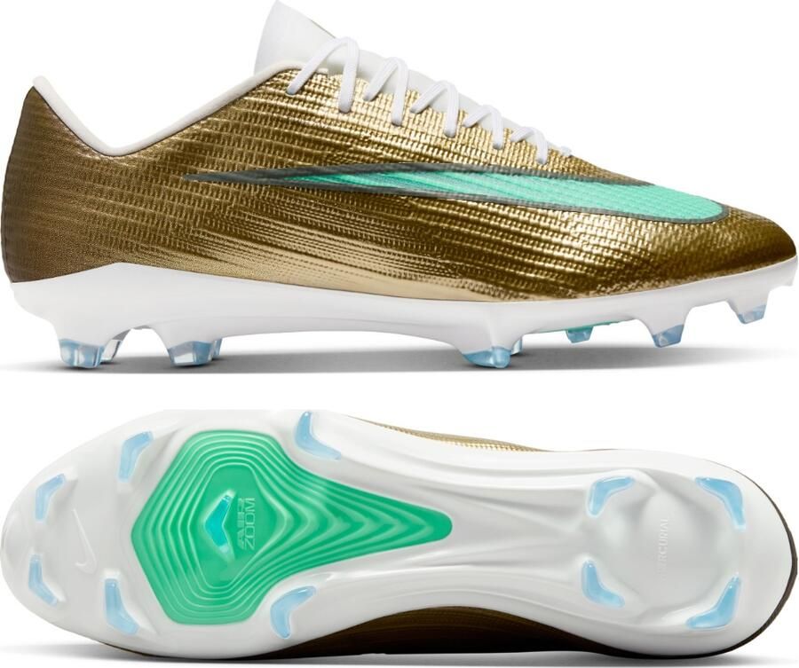 Nike Zoom Mercurial Superfly 11 Mbappé Pro Gras Voetbalschoenen (FG) Goud Groen Wit
