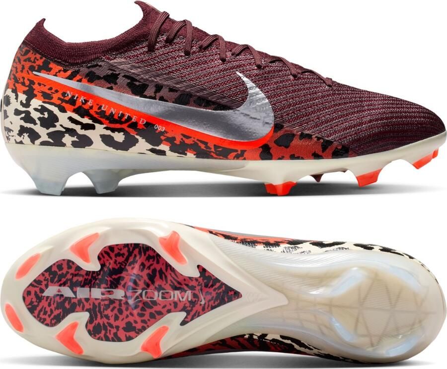 Nike Zoom Mercurial Vapor 16 Elite Gras Voetbalschoenen (FG) Bordeauxrood Zilver Oranje - Foto 5