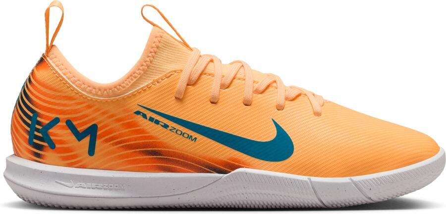 Nike Zoom Mercurial Vapor 16 Mbappé Academy Zaalvoetbalschoenen (IN) Kids Lichtoranje Turquoise