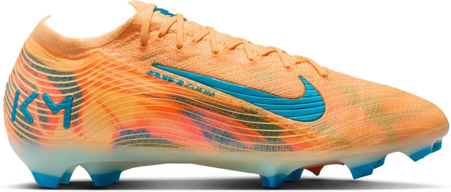 Nike Zoom Mercurial Vapor 16 Mbappé Elite Gras Voetbalschoenen (FG) Lichtoranje Turquoise