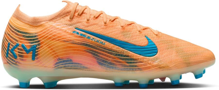 Nike Zoom Mercurial Vapor 16 Mbappé Elite Kunstgras Voetbalschoenen (AG) Lichtoranje Turquoise