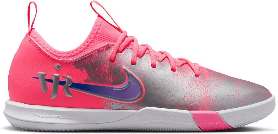 Nike Zoom Mercurial Vapor 16 Vinicius Júnior Academy Zaalvoetbalschoenen (IN) Kids Felroze Paars Zilver