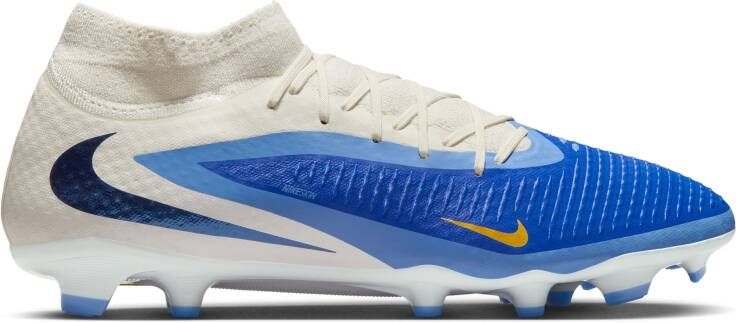 Nike Phantom 6 High Academy Gras Kunstgras Voetbalschoenen (MG) Wit Blauw Geel - Foto 5
