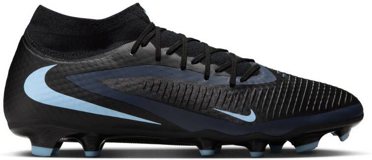 Nike Phantom 6 High Academy Gras Kunstgras Voetbalschoenen (MG) Zwart Lichtblauw