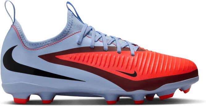 Nike Phantom 6 Low Academy Gras Kunstgras Voetbalschoenen (MG) Kids Lichtblauw Felrood Zwart - Foto 5