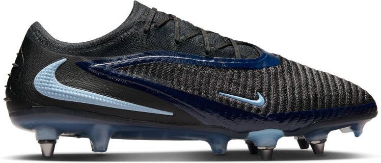 Nike Phantom 6 Low Elite IJzeren-Nop Voetbalschoenen (SG) Zwart Lichtblauw - Foto 2