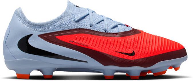 Nike Phantom 6 Low Pro Gras Kunstgras Voetbalschoenen (MG) Kids Lichtblauw Felrood Zwart - Foto 2
