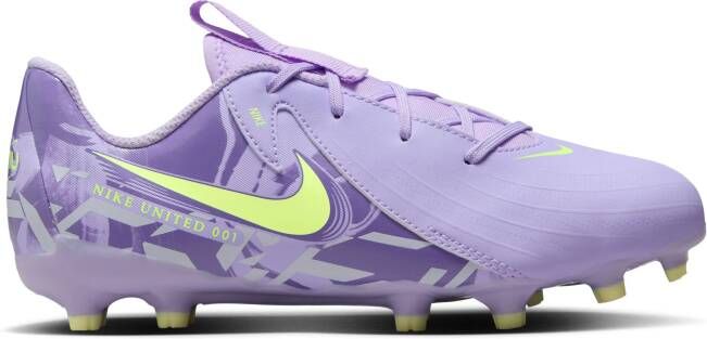 Nike Phantom GX II Academy Gras Kunstgras Voetbalschoenen (MG) Kids Lichtpaars Lichtgeel