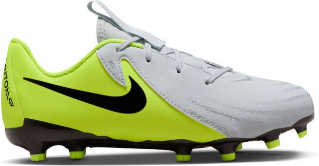Nike Phantom GX II Academy Gras Kunstgras Voetbalschoenen (MG) Kids Neongeel Zilver Zwart