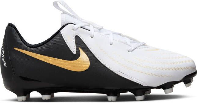 Nike Phantom GX II Academy Gras Kunstgras Voetbalschoenen (MG) Kids Zwart Gebroken Wit Goud