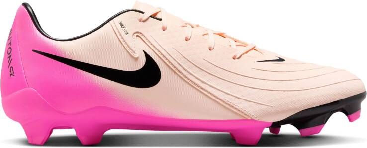 Nike Phantom GX II Academy Gras Kunstgras Voetbalschoenen (MG) Zalmroze Felroze Zwart
