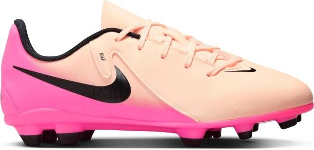 Nike Phantom GX II Club Gras Kunstgras Voetbalschoenen (MG) Kids Zalmroze Felroze Zwart
