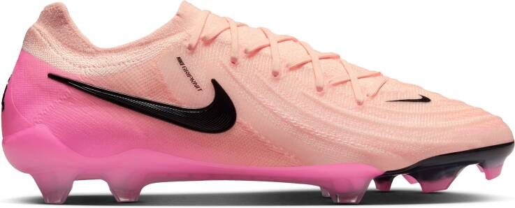 Nike Phantom GX II Elite Gras Voetbalschoenen (FG) Zalmroze Felroze Zwart