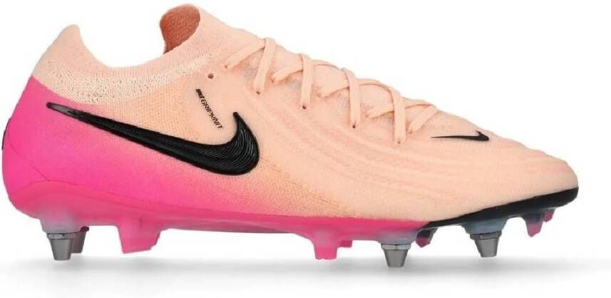Nike Phantom GX II Elite IJzeren-Nop Voetbalschoenen (SG) Pro Player Zalmroze Felroze Zwart