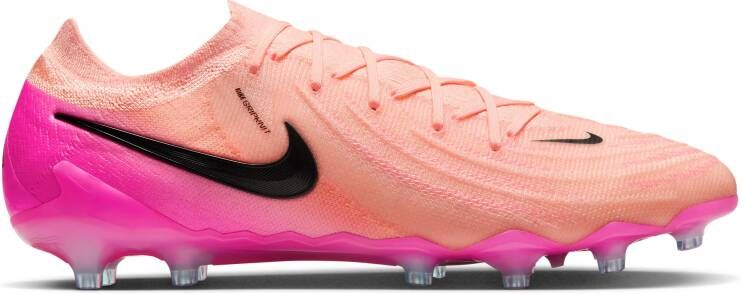 Nike Phantom GX II Elite Kunstgras Voetbalschoenen (AG) Zalmroze Felroze Zwart