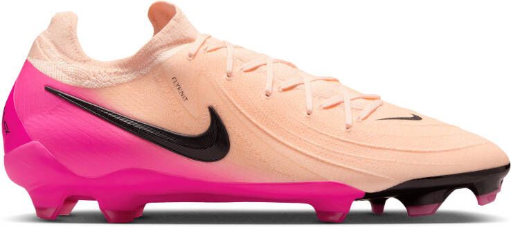 Nike Phantom GX II Pro Gras Voetbalschoenen (FG) Zalmroze Felroze Zwart