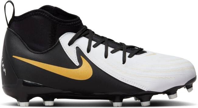 Nike Phantom Luna II Academy Gras Kunstgras Voetbalschoenen (MG) Kids Zwart Gebroken Wit Goud