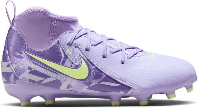 Nike Phantom Luna II Academy Gras Voetbalschoenen (FG) Kids Lichtpaars Lichtgeel
