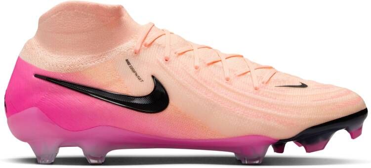Nike Phantom Luna II Elite Gras Voetbalschoenen (FG) Zalmroze Felroze Zwart