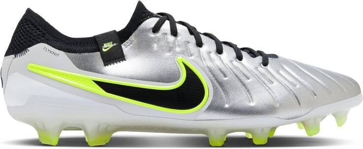 Nike Tiempo Legend 10 Elite Gras Voetbalschoenen (FG) Zilver Zwart Neongeel