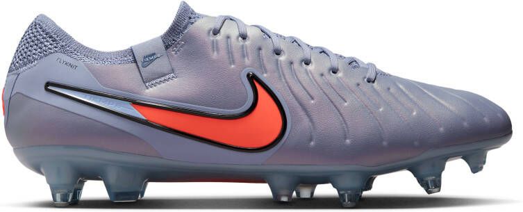 Nike Tiempo Legend 10 Elite IJzeren-Nop Voetbalschoenen (SG) Anti-Clog Lichtblauw Felrood Zwart