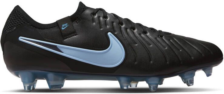 Nike Tiempo Legend 10 Elite IJzeren-Nop Voetbalschoenen (SG) Anti-Clog Zwart Lichtblauw