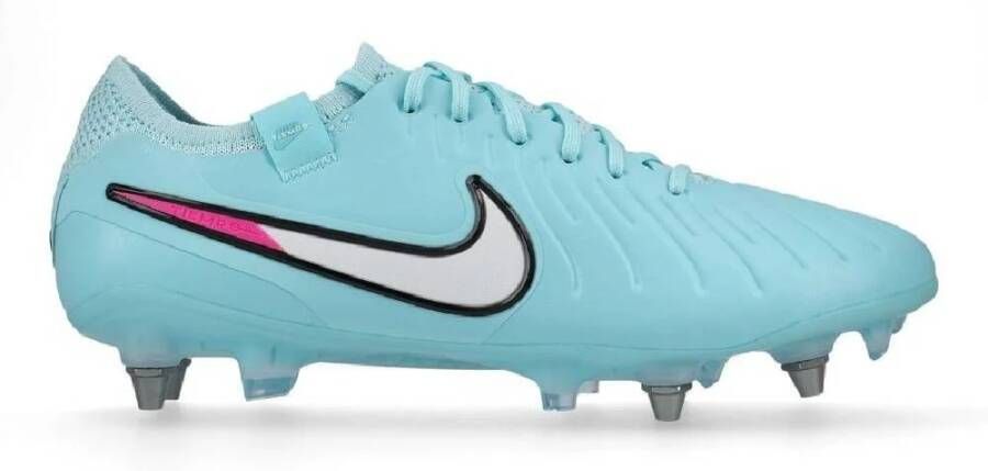 Nike Tiempo Legend 10 Elite IJzeren-Nop Voetbalschoenen (SG) Pro Player Lichtblauw Wit Felroze