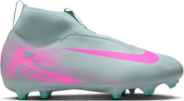 Nike Zoom Mercurial Superfly 10 Academy Gras Kunstgras Voetbalschoenen (MG) Kids Lichtblauw Felroze