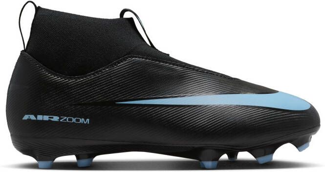 Nike Zoom Mercurial Superfly 10 Academy Gras Kunstgras Voetbalschoenen (MG) Kids Zwart Lichtblauw