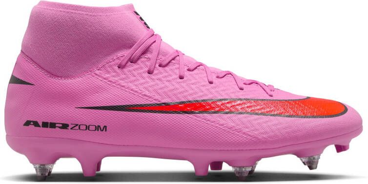 Nike Zoom Mercurial Superfly 10 Academy IJzeren-Nop Voetbalschoenen (SG) Anti-Clog Roze Felrood Lichtblauw
