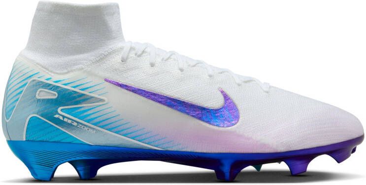 Nike Zoom Mercurial Superfly 10 Elite Gras Voetbalschoenen (FG) Wit Blauw Paars