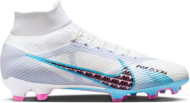 Nike Zoom Mercurial Superfly 9 Pro Gras Voetbalschoenen (FG) Wit Felblauw Felroze