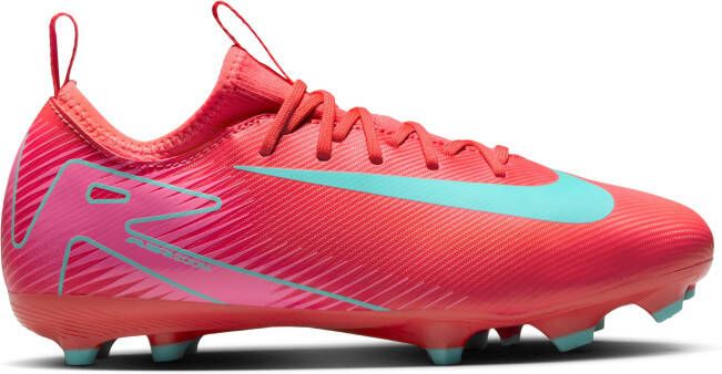 Nike Zoom Mercurial Vapor 16 Academy Gras Kunstgras Voetbalschoenen (MG) Kids Rood Turquoise Roze