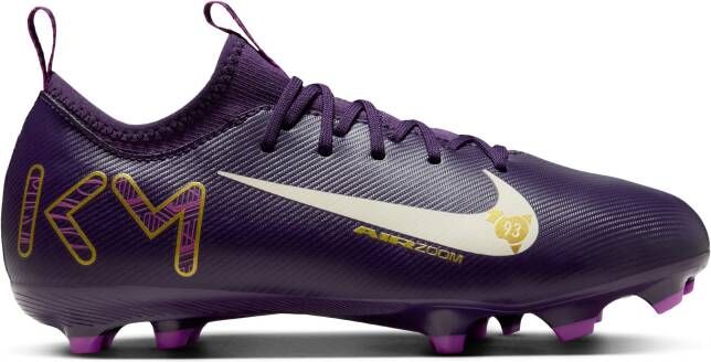 Nike Zoom Mercurial Vapor 16 Mbappé Academy Gras Kunstgras Voetbalschoenen (MG) Kids Paars Goud Wit