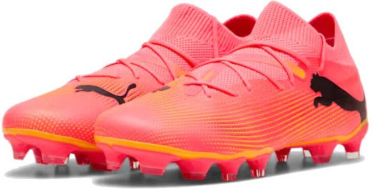 PUMA Future 7 Match Gras Kunstgras Voetbalschoenen (MG) Dames Roze Zwart Oranje