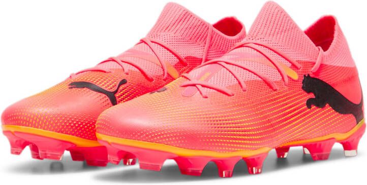 PUMA Future 7 Match Gras Kunstgras Voetbalschoenen (MG) Roze Zwart Oranje