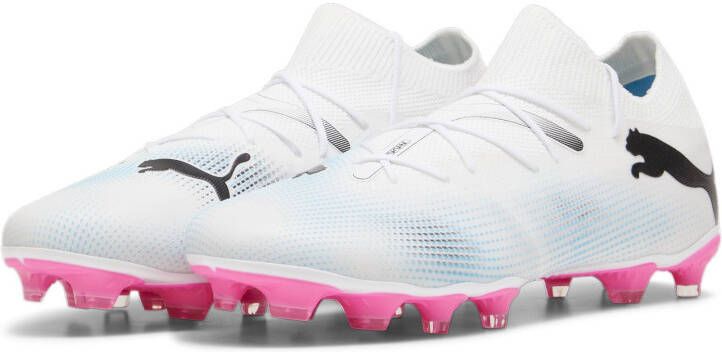 PUMA Future 7 Match Gras Kunstgras Voetbalschoenen (MG) Wit Roze Zwart