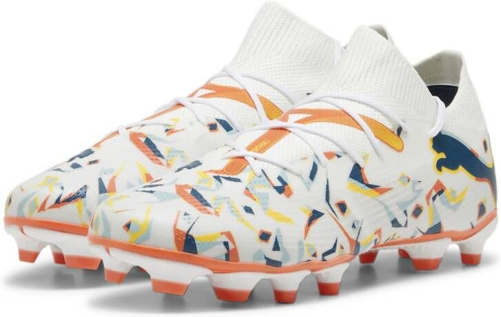 PUMA Future 7 Match Neymar Jr. Gras Kunstgras Voetbalschoenen MG Wit Oranje Multicolor Schoenen