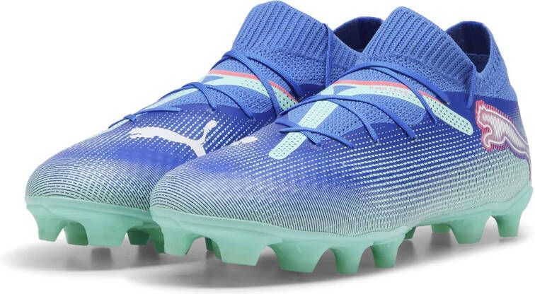 PUMA Future 7 Pro Gras Kunstgras Voetbalschoenen (MG) Blauw Turquoise Wit - Foto 6