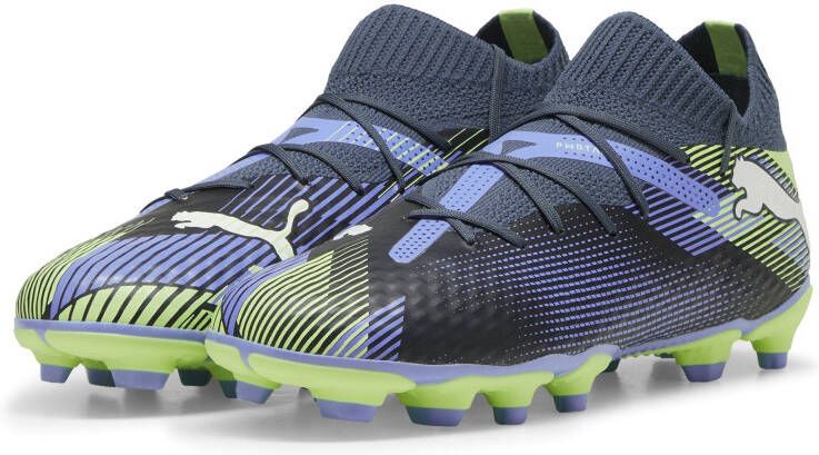 PUMA Future 7 Pro Gras Kunstgras Voetbalschoenen (MG) Kids Grijs Paars Groen Wit