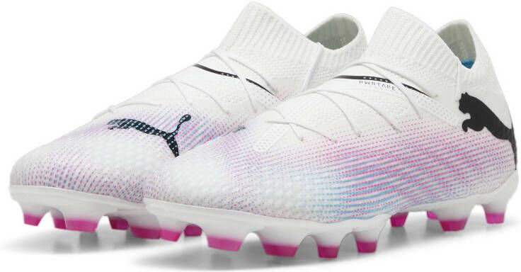 PUMA Future 7 Pro Gras Kunstgras Voetbalschoenen (MG) Wit Roze Zwart