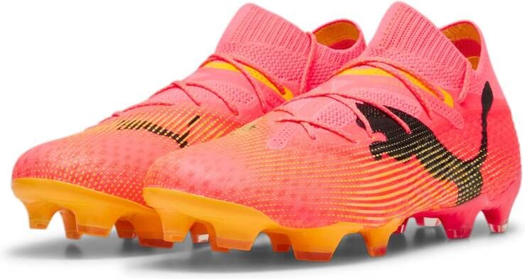 PUMA Future 7 Ultimate Gras Kunstgras Voetbalschoenen (MG) Roze Zwart Oranje