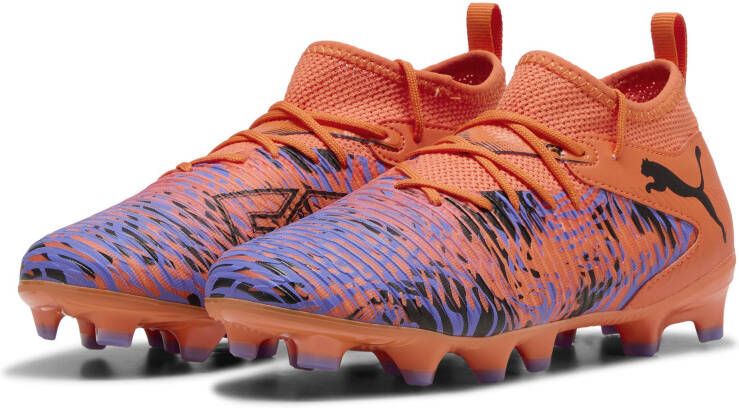 PUMA Future 8 Match Creativity Gras Kunstgras Voetbalschoenen (MG) Kids Oranje Paars Zwart