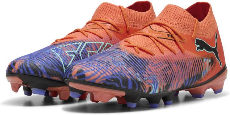 PUMA Future 8 Match Creativity Gras Kunstgras Voetbalschoenen (MG) Oranje Paars Zwart